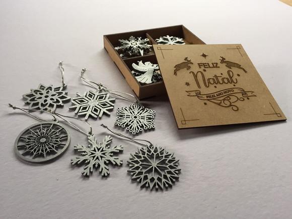 Enfeites de Natal Kit 20 Pçs - Prata
