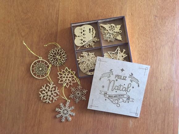 Enfeites para Árvore de Natal Kit com 20 Pçs - Dourado