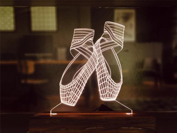 Luminária Led 3d sapatilha Bailarina