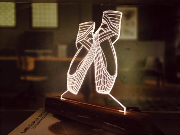Luminária Led 3d sapatilha Bailarina