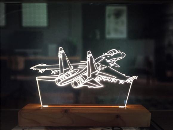 Luminária Led avião caça