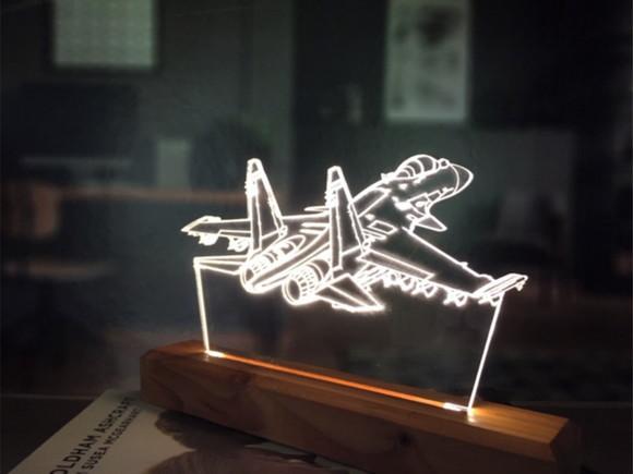 Luminária Led avião caça