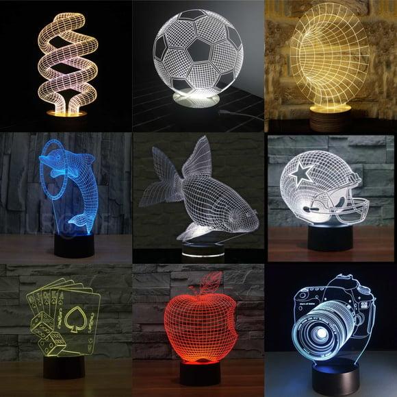 Luminária Led efeitos 3D modelos variados para sua escolha