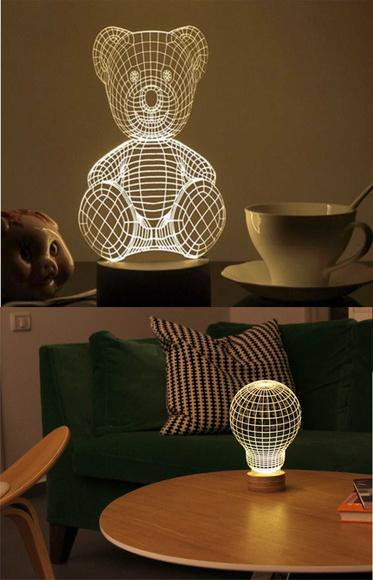 Luminária Led efeitos 3D modelos variados para sua escolha