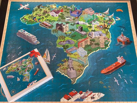 Quebra Cabeça - Mapa do Brasil - 98 x 66cm - 1014 Peças