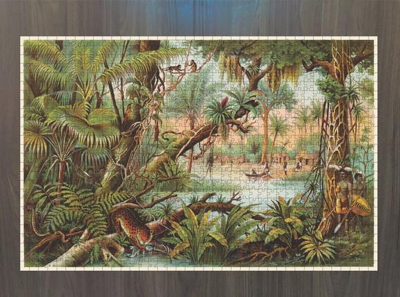 Quebra Cabeça Cena Africana 1014 Pçs 98 X 64cm