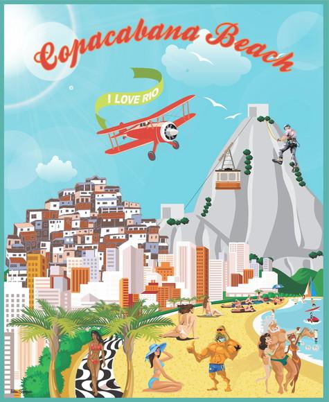Quebra Cabeça Ilustração Copacabana - 1014 Pçs 95x78cm