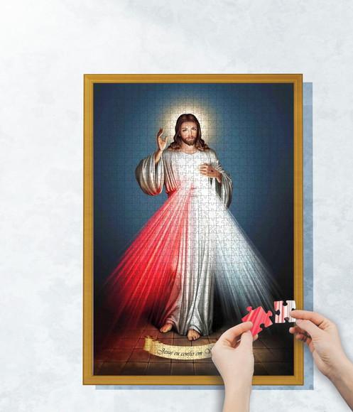 Quebra Cabeça Jesus Misericordioso 98 x 66cm 1014 Peças