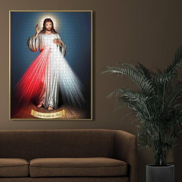 Quebra Cabeça Jesus Misericordioso 98 x 66cm 1014 Peças