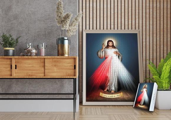 Quebra Cabeça Jesus Misericordioso 98 x 66cm 1014 Peças