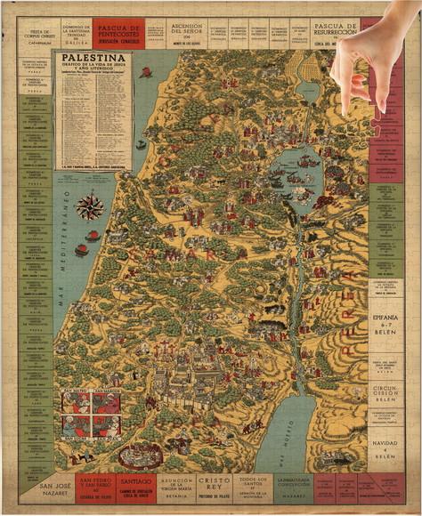 Quebra Cabeça Mapa da Palestina Antigo 1014 Pçs 98x70cm