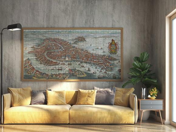 Quebra Cabeça Mapa de Veneza 1014 Pçs 98 x 43cm
