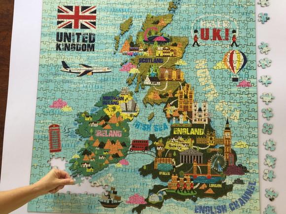 Quebra Cabeça Mapa do Reino Unido - 70x70cm 676 Peças
