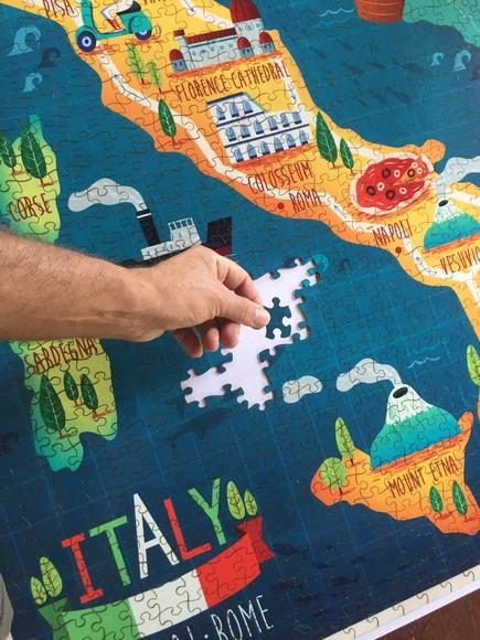 Quebra Cabeça Mapa Ilustração da Itália 98x66cm - 1014 Pçs