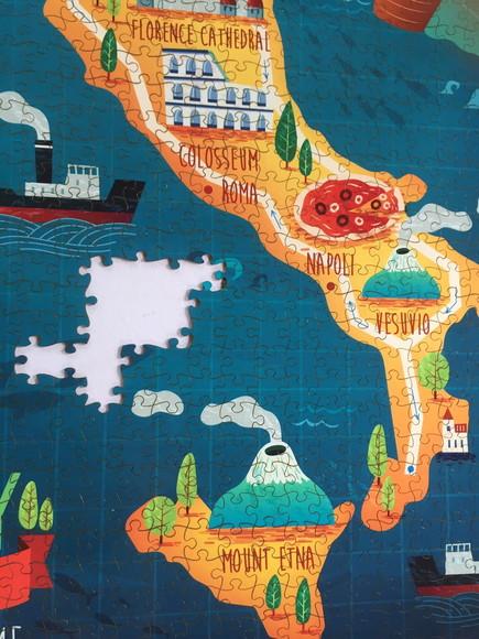 Quebra Cabeça Mapa Ilustração da Itália 98x66cm - 1014 Pçs