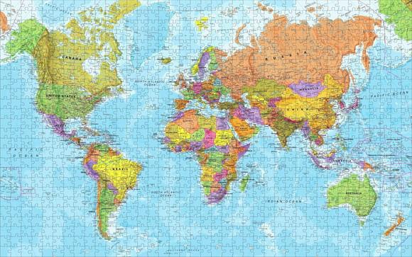 Quebra Cabeça Mapa Mundi 98 x 62cm 1014 Pçs