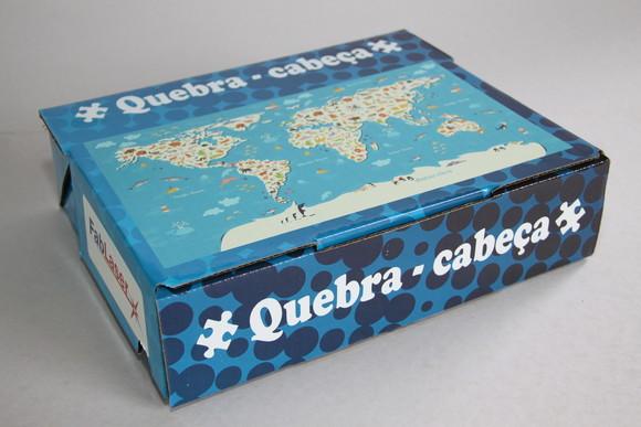 Quebra cabeça mapa mundi ilustrativo 80 pçs - 79x46cm