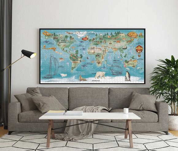 Quebra Cabeça Mapa-múndi infantil