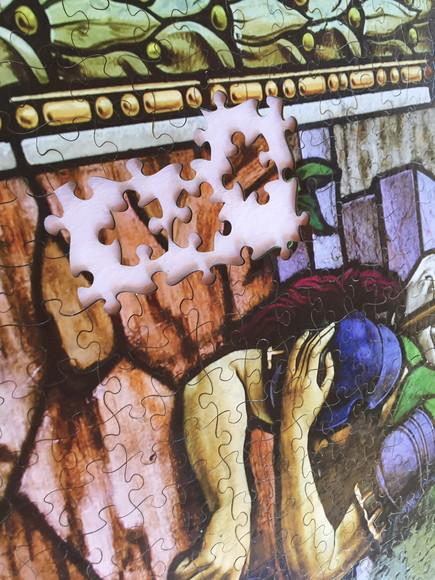 Quebra cabeça Vitral Cristo ressuscitado 98x66cm 1014 pçs