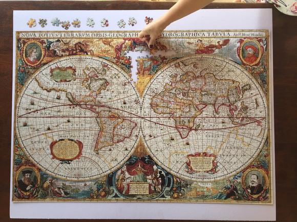 Quebra-cabeça mapa mundi antigo 1014 pçs 98 x 66cm