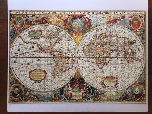 Quebra-cabeça mapa mundi antigo 1014 pçs 98 x 66cm