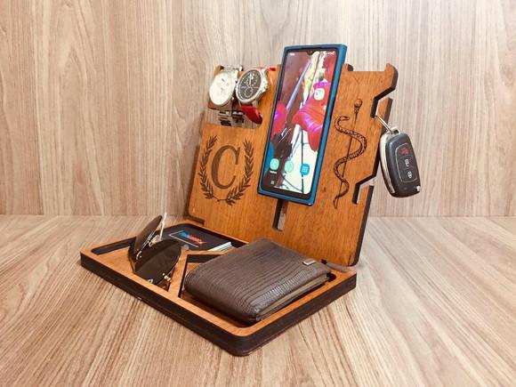 Suporte Organizador De Mesa Celular Acessórios Personalizado