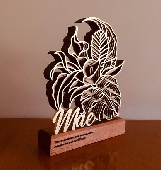Troféu escultura floral Mãe