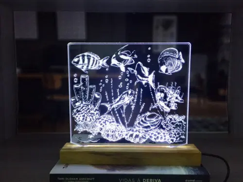 Abajur Led vida marinha