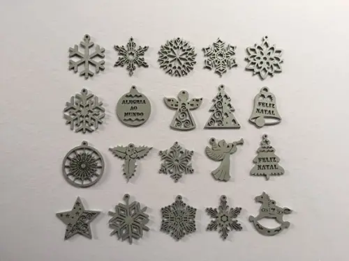 Enfeites de Natal Kit 20 Pçs - Prata