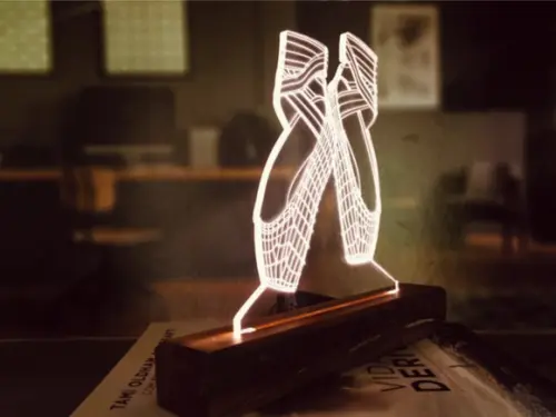 Luminária Led 3d sapatilha Bailarina