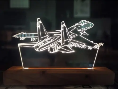 Luminária Led avião caça