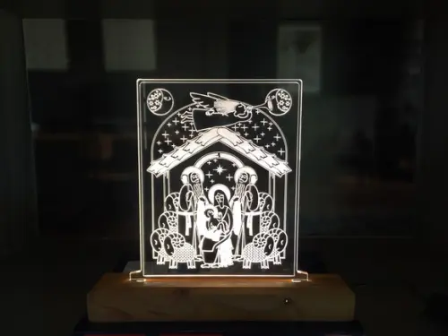 Luminária Led Jesus, Maria e os Reis Magos