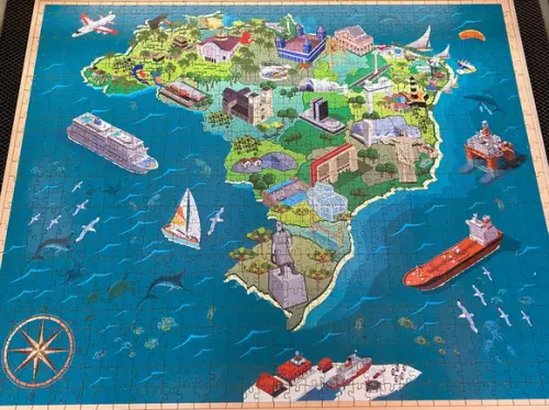 Quebra Cabeça - Mapa do Brasil - 98 x 66cm - 1014 Peças