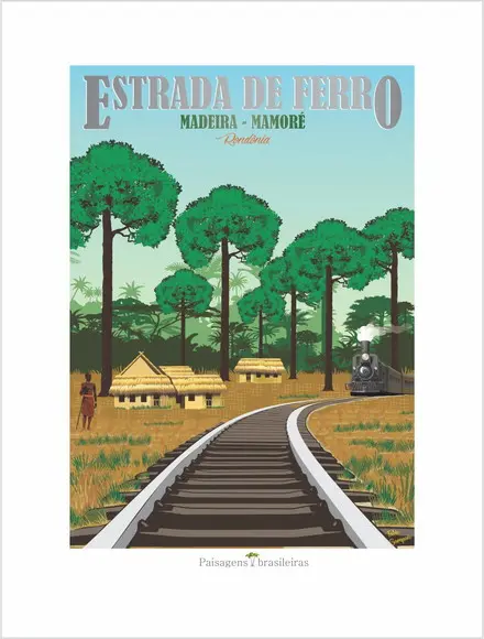 Quebra cabeça 98 x 70cm 1014 peças - Ferrovia Madeira Mamoré