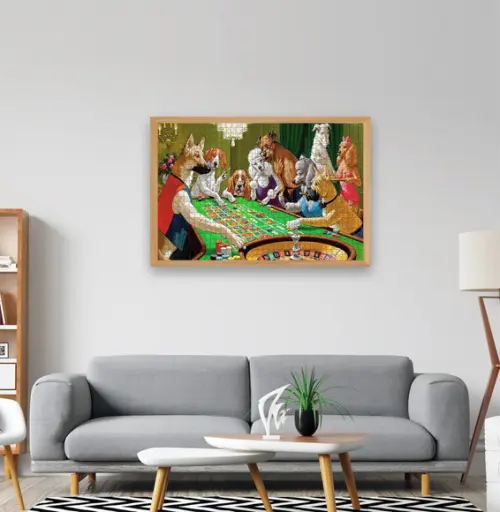 Quebra cabeça Cachorros jogando roleta 1014 pçs - 98 x 70cm