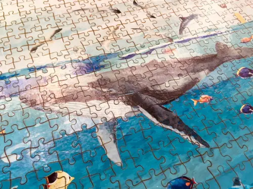 Quebra Cabeça Fauna Marinha em Aquarela 98x70cm 1014 Pçs