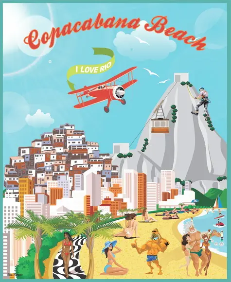 Quebra Cabeça Ilustração Copacabana - 1014 Pçs 95x78cm