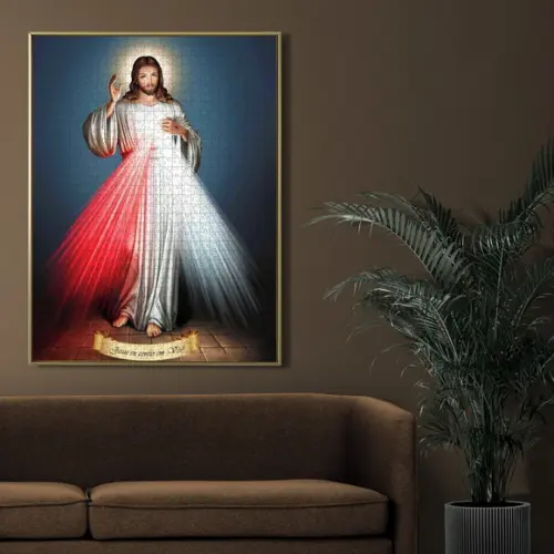 Quebra Cabeça Jesus Misericordioso 98 x 66cm 1014 Peças