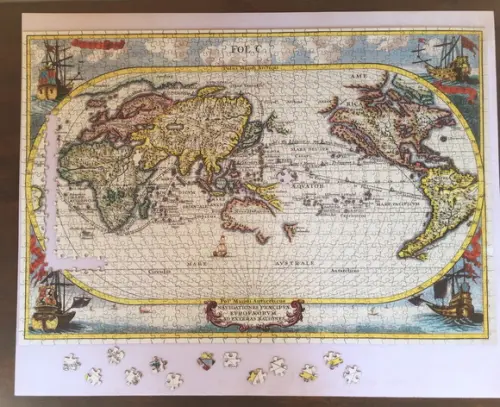 Quebra cabeça mapa antigo 1014 pçs - 98x66cm