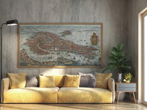 Quebra Cabeça Mapa de Veneza 1014 Pçs 98 x 43cm