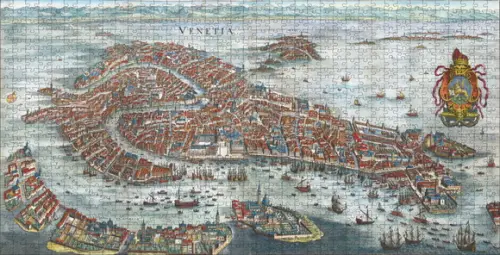Quebra Cabeça Mapa de Veneza 1014 Pçs 98 x 43cm