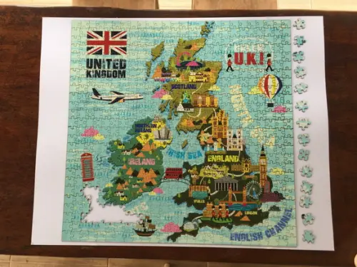 Quebra Cabeça Mapa do Reino Unido - 70x70cm 676 Peças