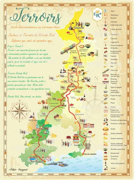Quebra Cabeça Mapa Gastronômico da Estrada Real 98x70 -1014