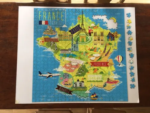 Quebra Cabeça Mapa Ilustrativo da França 676 Pçs - 70 x 70cm