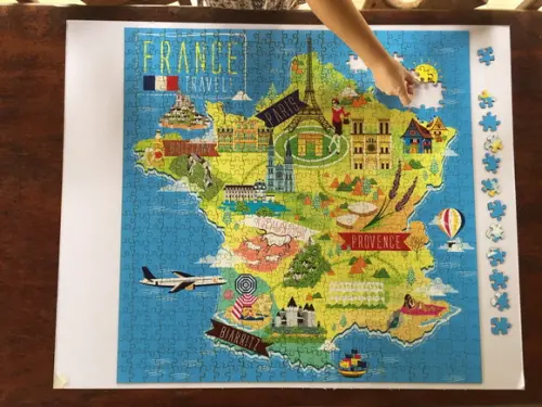 Quebra Cabeça Mapa Ilustrativo da França 676 Pçs - 70 x 70cm