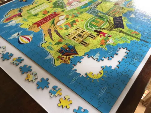 Quebra Cabeça Mapa Ilustrativo da França 676 Pçs - 70 x 70cm