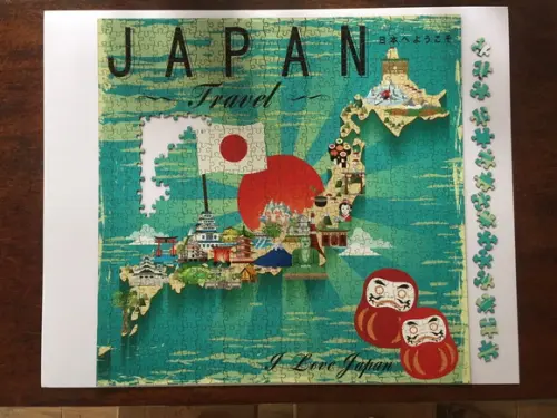 Quebra Cabeça Mapa Ilustrativo Japão 676 Pçs 70x 70cm