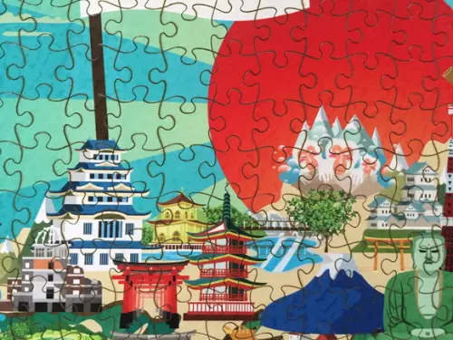 Quebra Cabeça Mapa Ilustrativo Japão 676 Pçs 70x 70cm