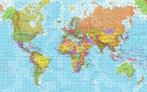 Quebra Cabeça Mapa Mundi 98 x 62cm 1014 Pçs