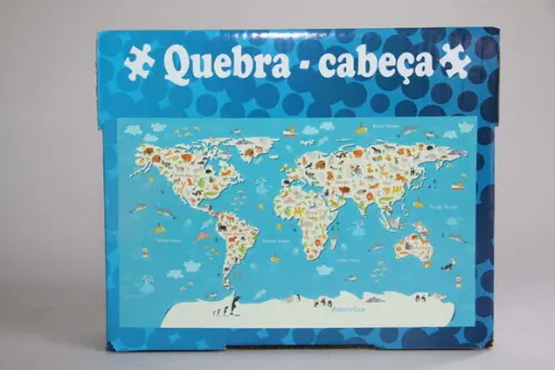 Quebra cabeça mapa mundi ilustrativo 80 pçs - 79x46cm